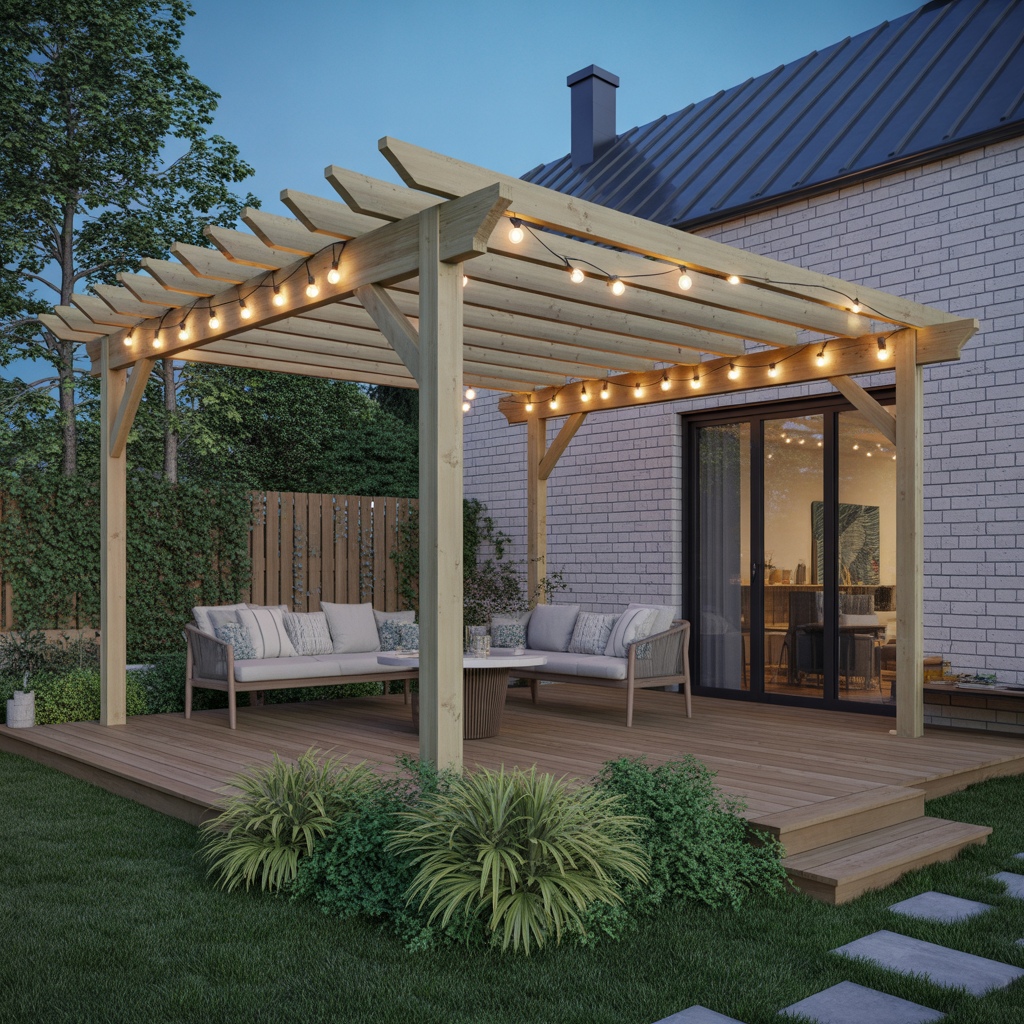 1.Hur bygger du en pergola med solcellsbelysning