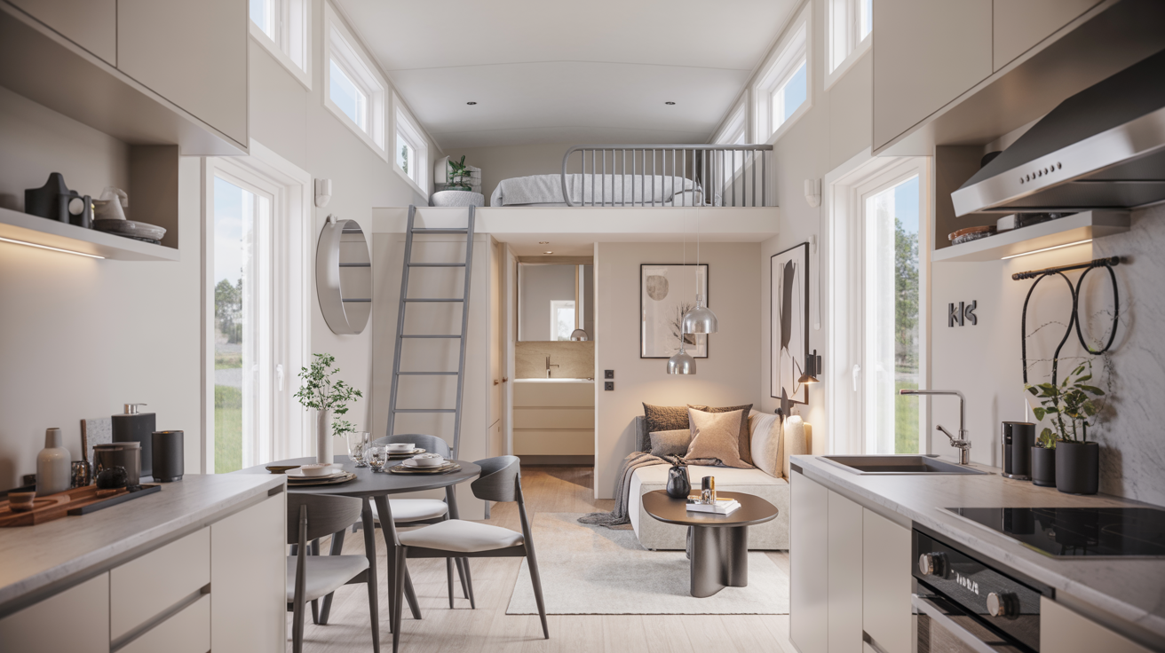 tinyhouse attefallshus lux white silver