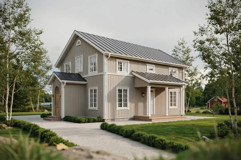 tillbyggnad av entr och farstukvist p villa i l ngsj